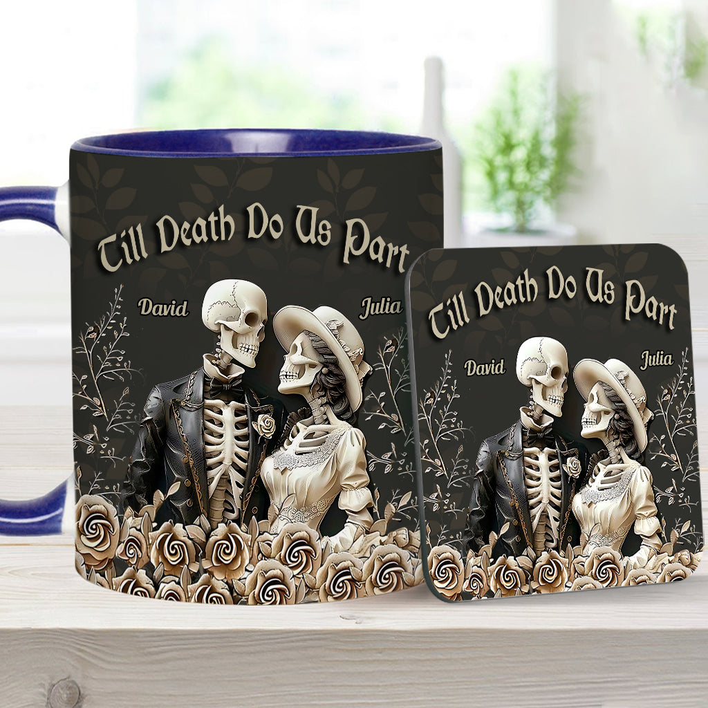 Bis dass der Tod uns scheidet – Personalisierte Tasse für Paare