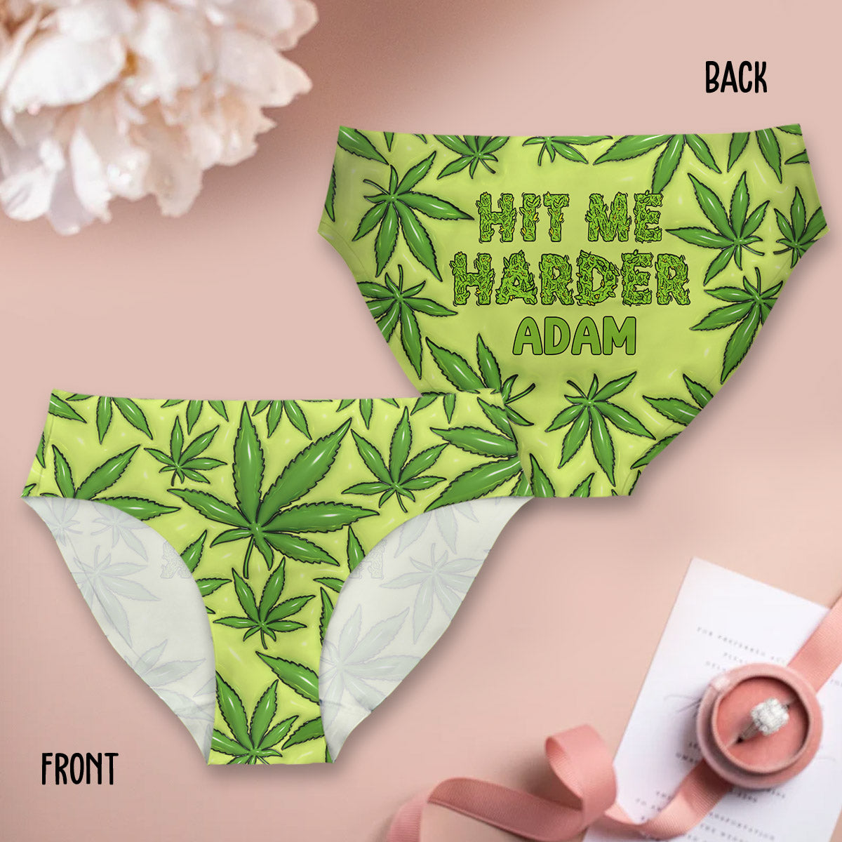 Hit Me Harder - Personalisierte Weed-Damenslips