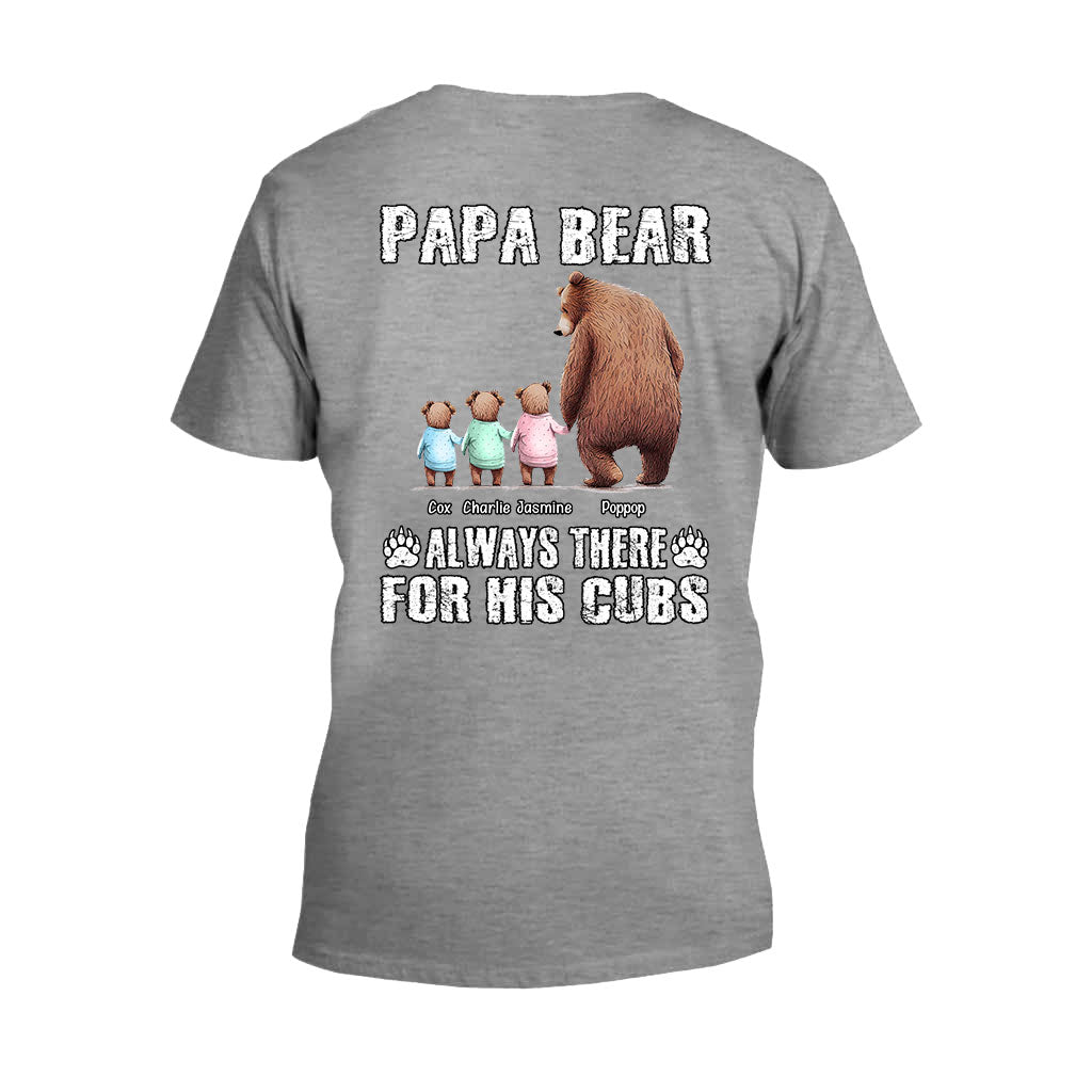 Papa Bär ist immer für seine Jungen da – Personalisiertes Vater-T-Shirt und Hoodie