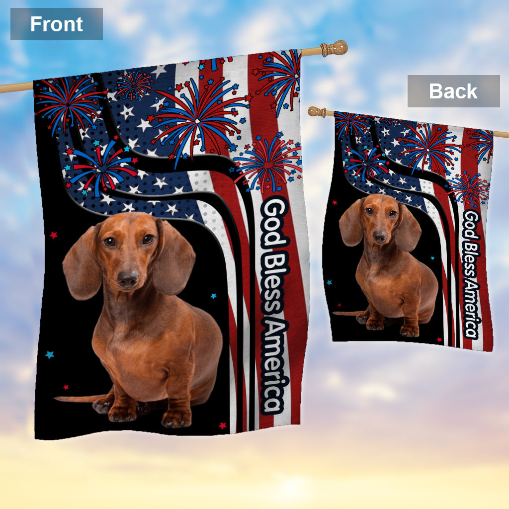 Gott segne Amerika – Personalisierte Hundehüttenflagge