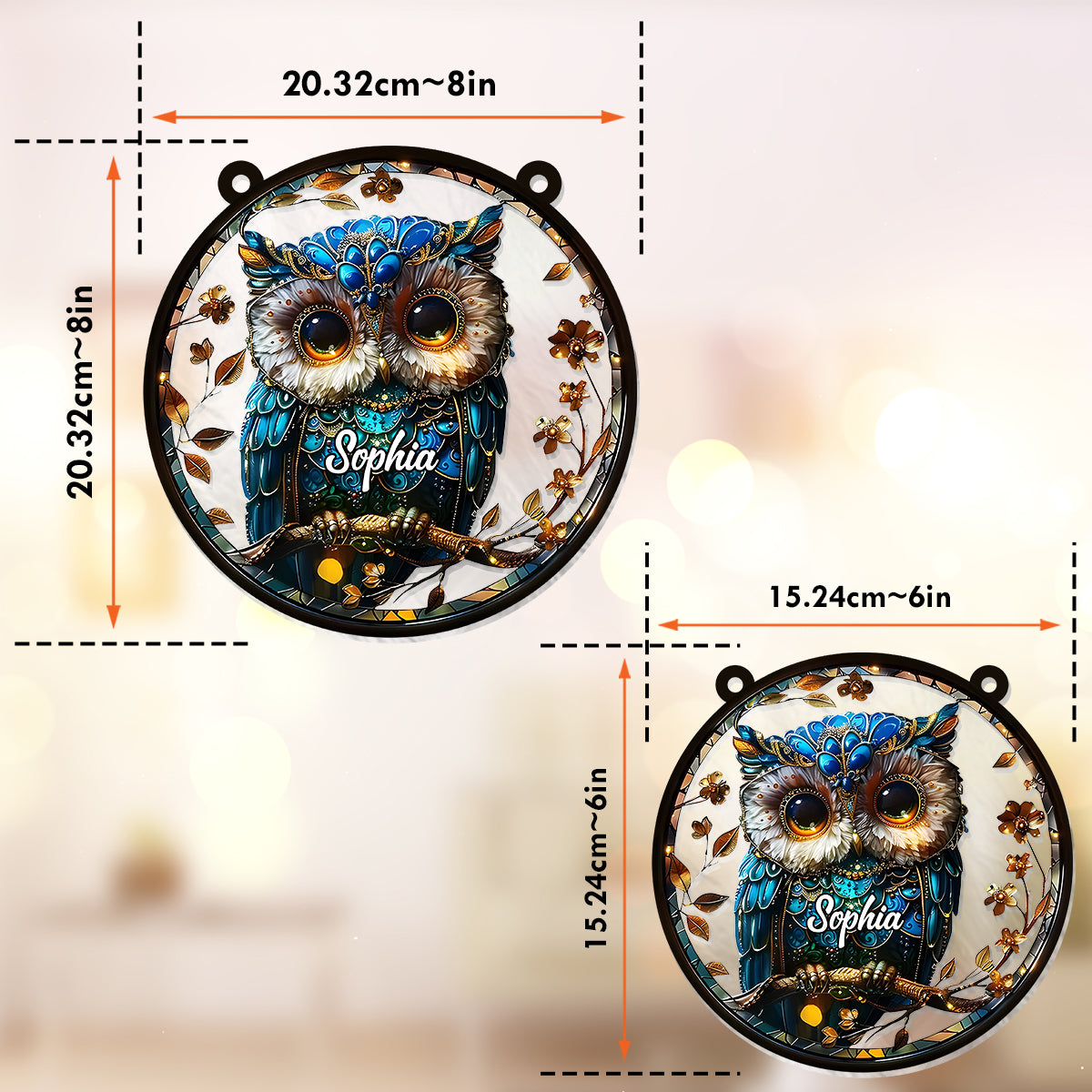 Bezaubernde Eule – Personalisierter Eulen-Fensterhänger als Sonnenfänger 