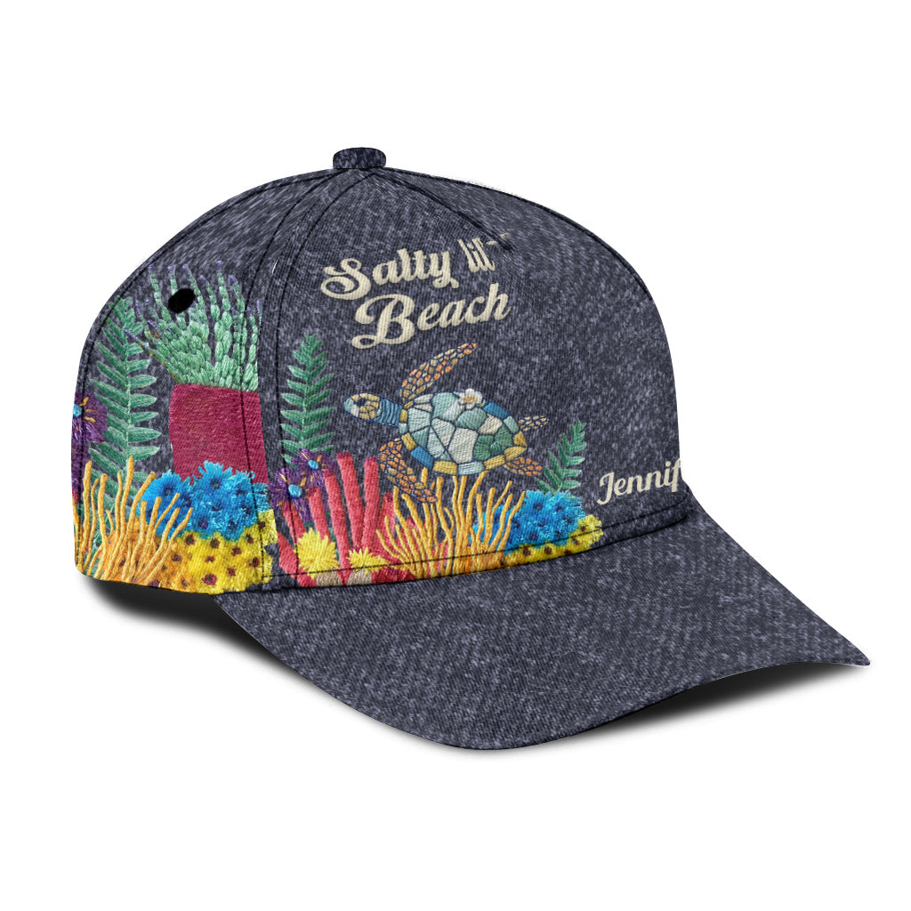 Salty Lil' Beach Seaweed - Personalized Turtle Classic Cap