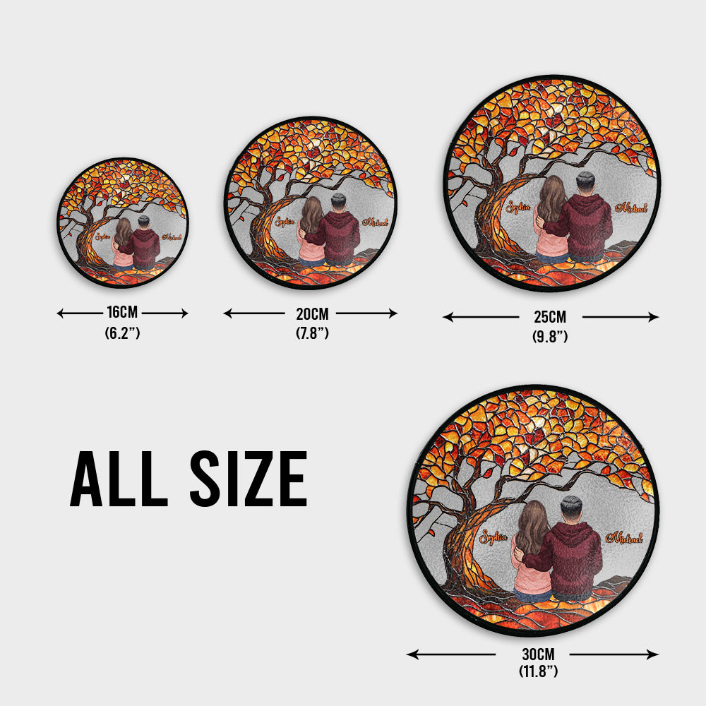 Du und ich, wir schaffen das – Personalisierter Buntglas-Sonnenfänger für Paare