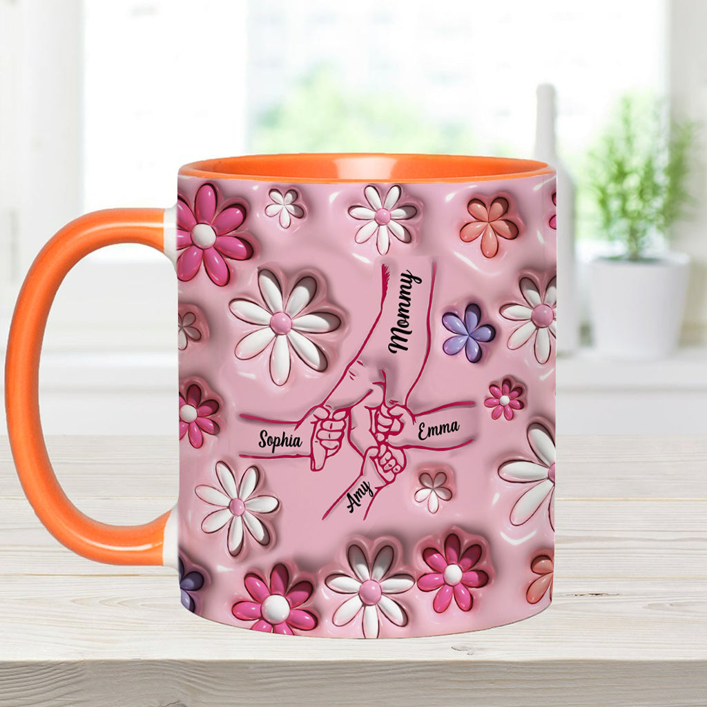 Händchenhalten - Personalisierte Tasse mit Mutter-Akzent