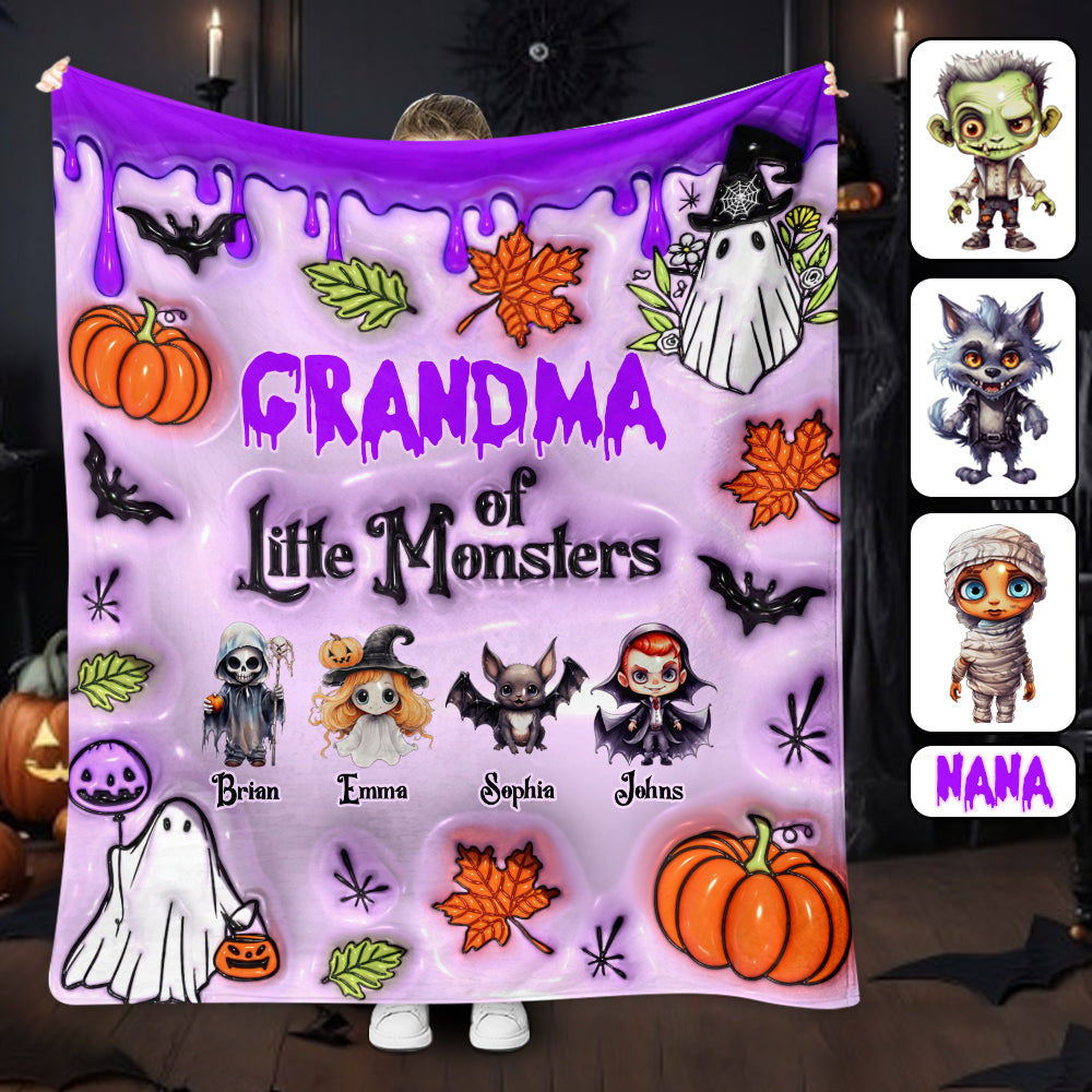 Oma der kleinen Monster – Personalisierte Oma-Decke (Beliebiger Titel)