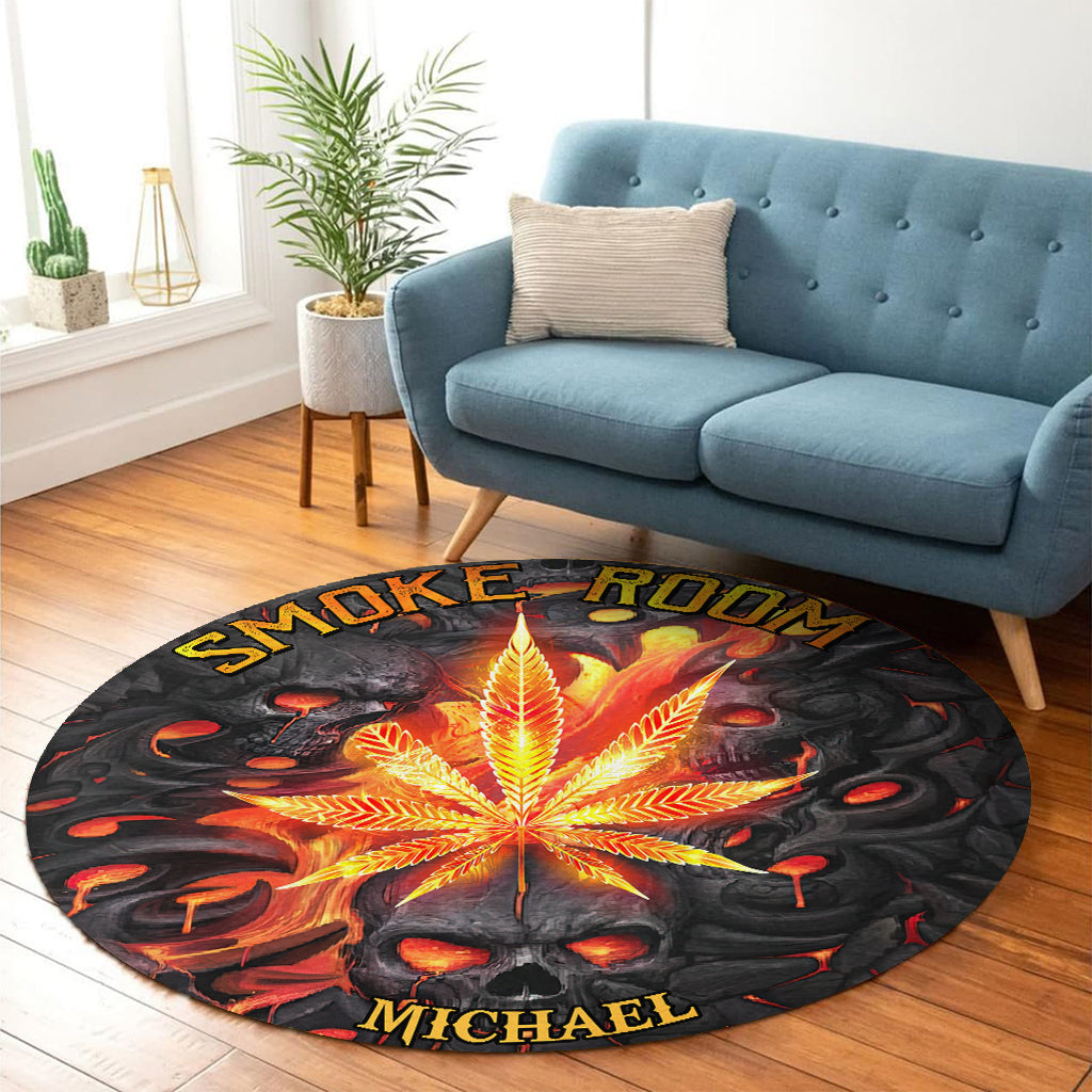 Raucherzimmer - Personalisierter runder Weed-Teppich