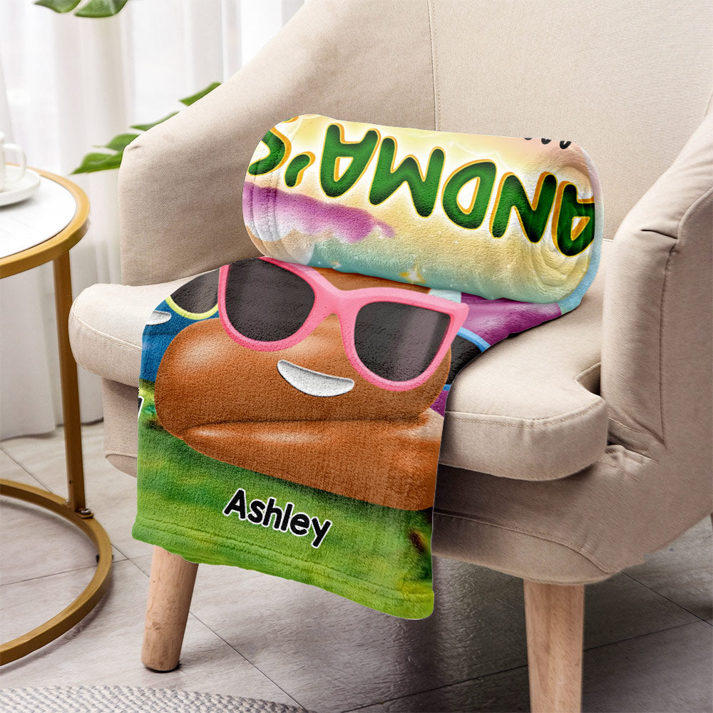 Grandma's Little Shit - Personalized Grandma Blanket