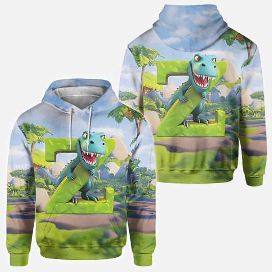 Dinosaurier-Alphabet - Personalisiertes Kinder-T-Shirt