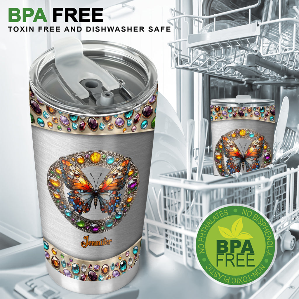 Schönheit aus Buntglas – Personalisierter Schmetterlingsbecher