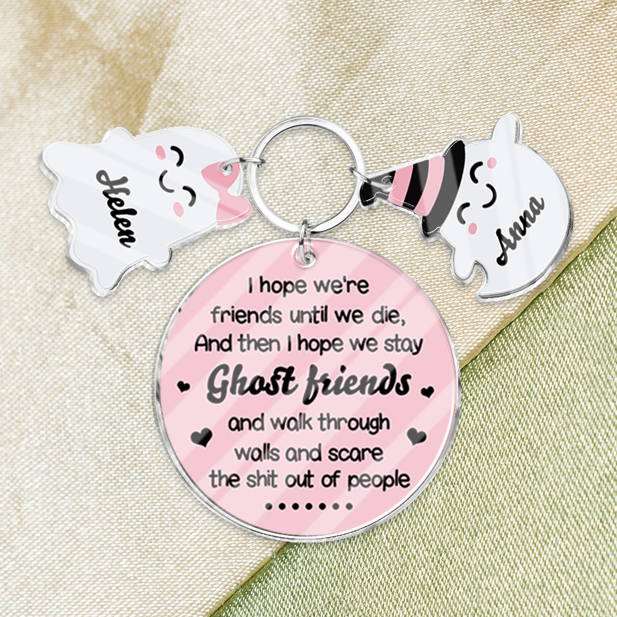 Ghost Friends - Personalized Bestie Keychain with Charms