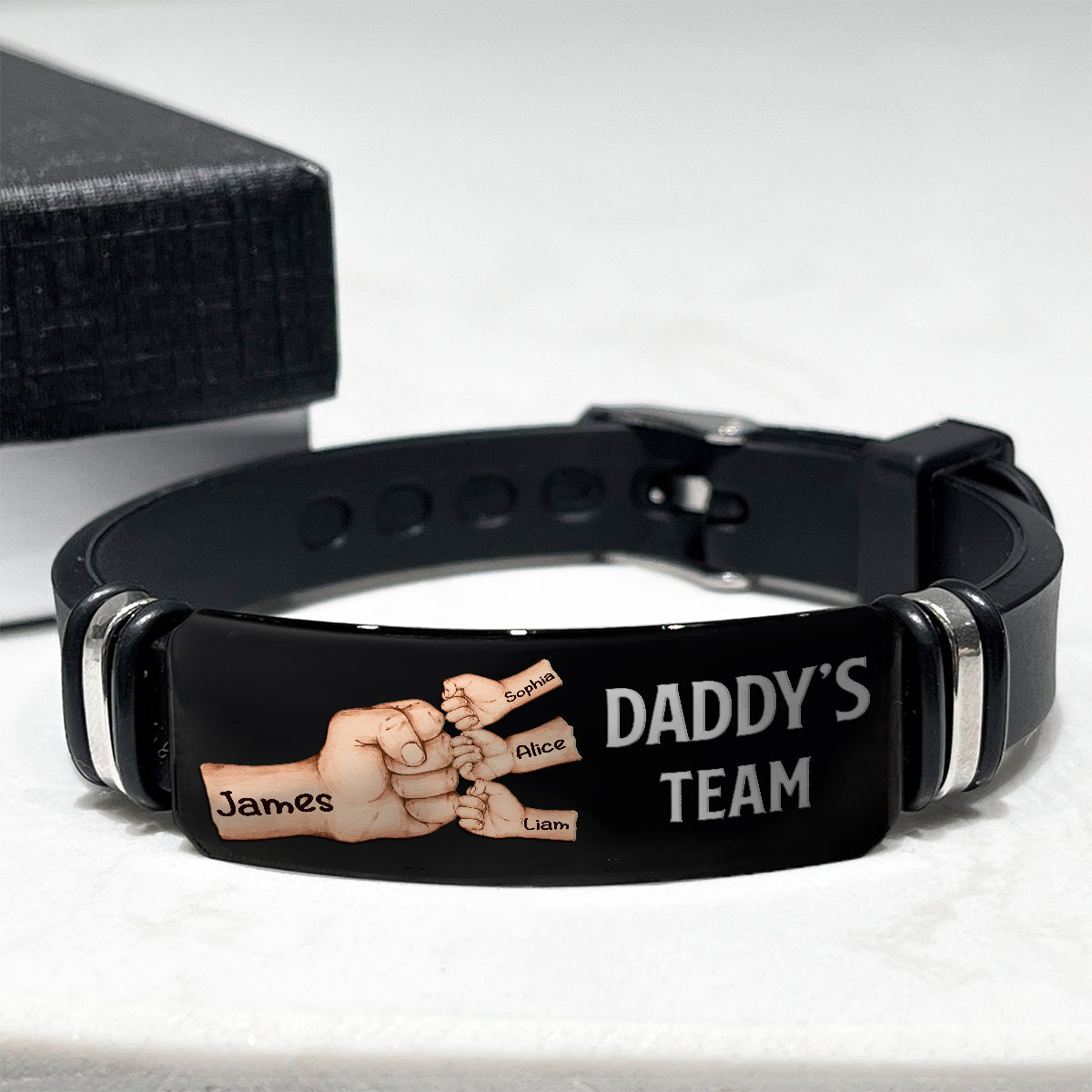Daddy's Team – Personalisiertes Armband für Väter mit Gravur