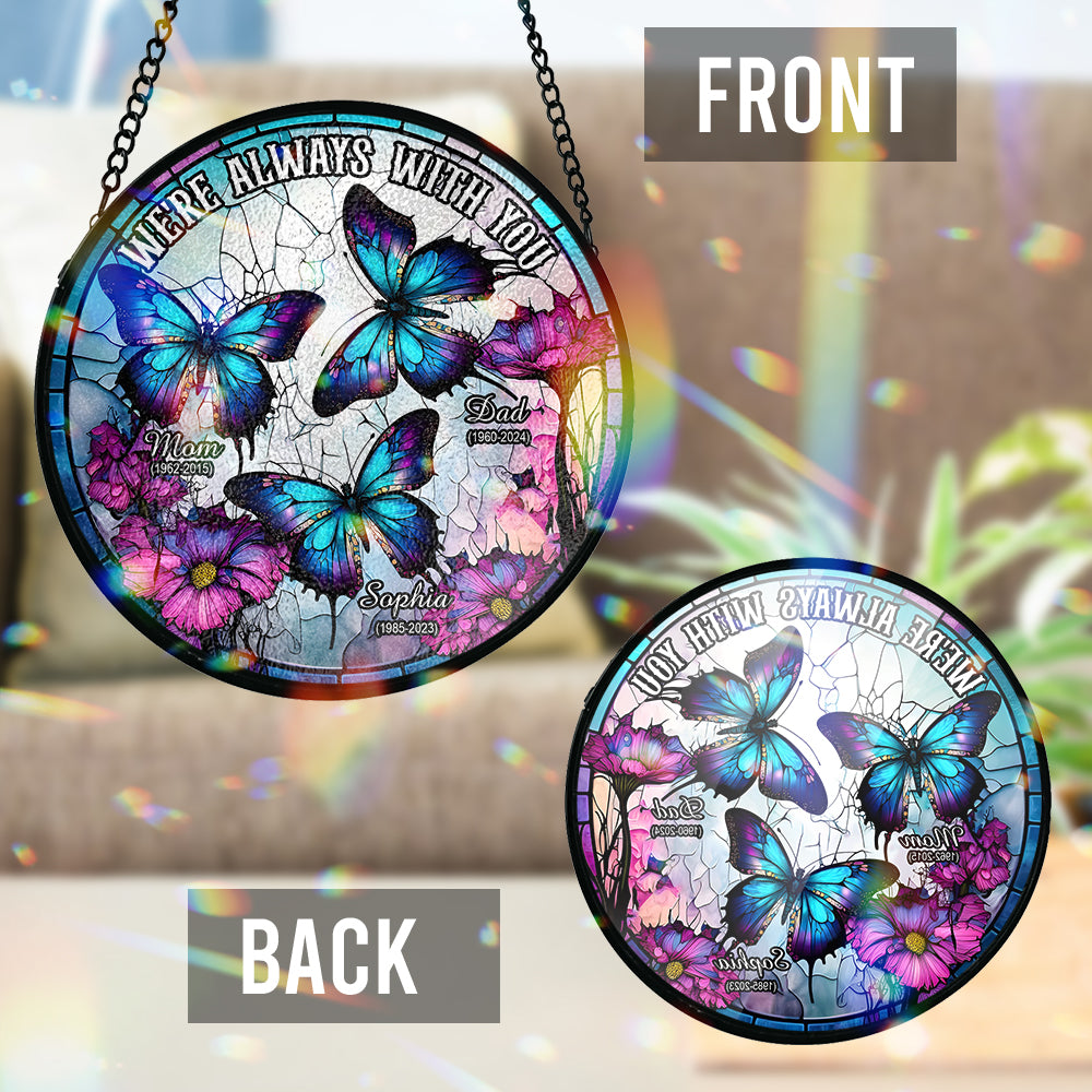 Ich bin immer bei dir – Personalisierter Gedenk-Sonnenfänger aus Buntglas