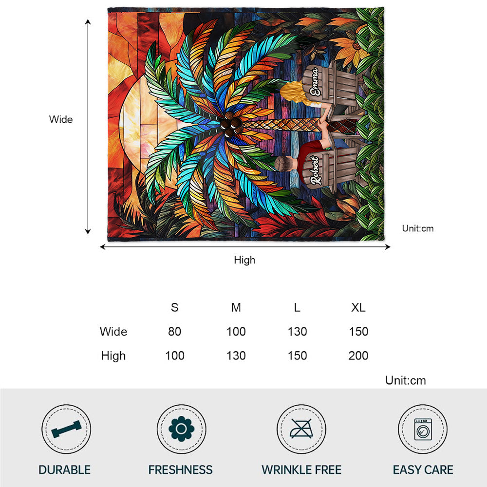 Unter der Palme – Personalisierte Pärchendecke