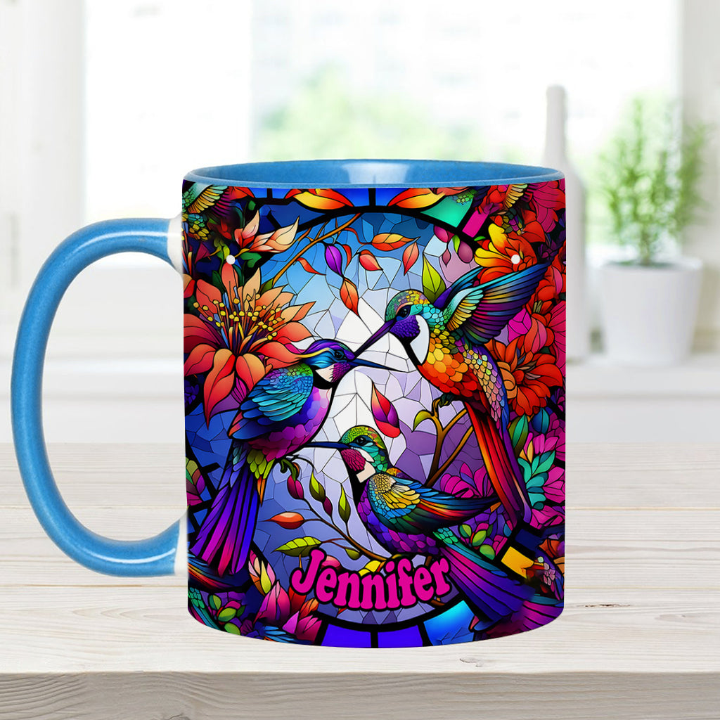 Personalisierte Tasse mit Kolibri-Motiv – ideal für alle, die Kolibris lieben.