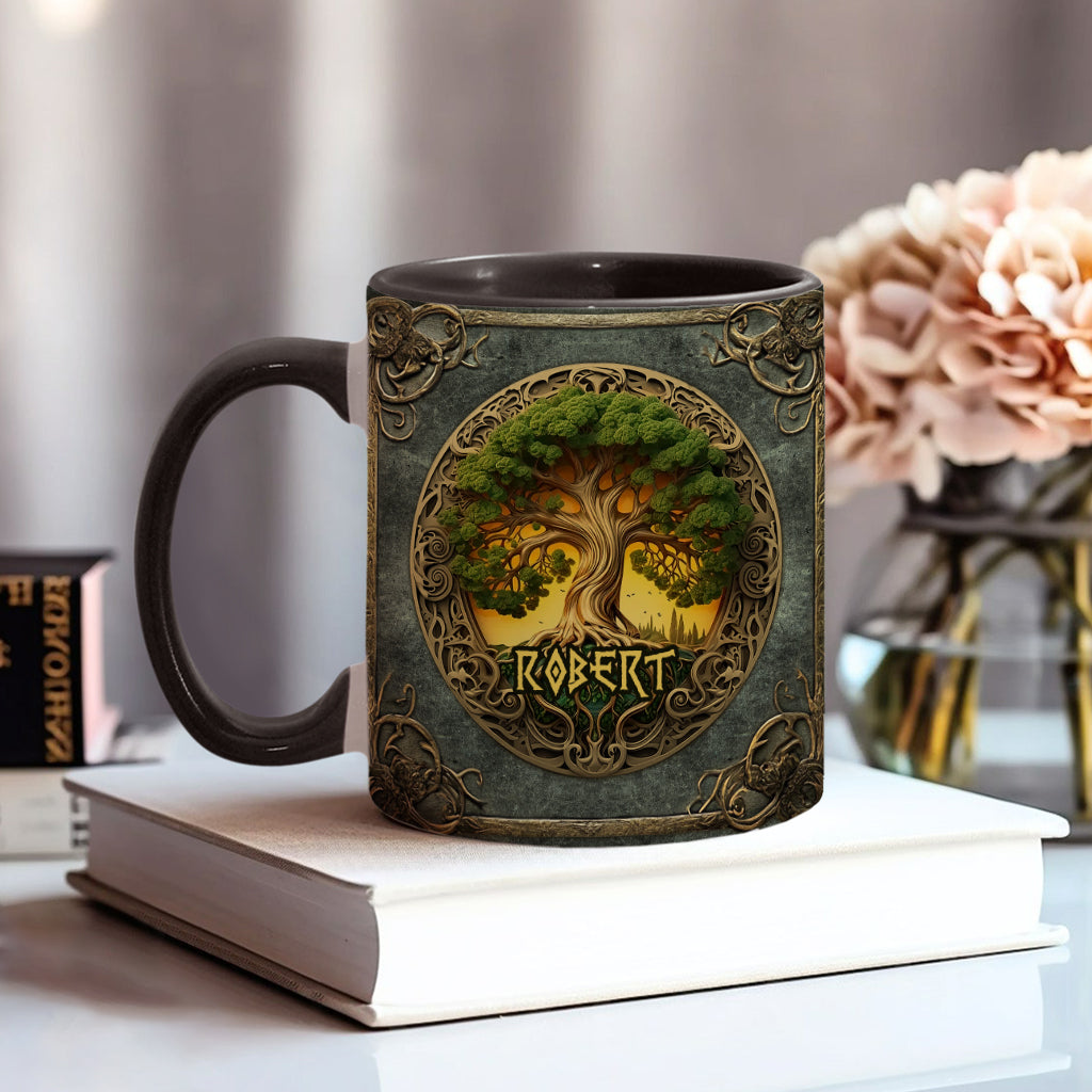 Tree Of Life Scandinavian Mythology Rustic Style - Personalized Irish Accent Mug