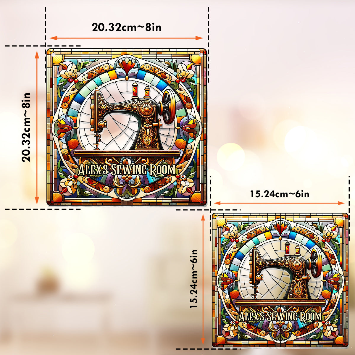 Mein Nähzimmer – Personalisierter Fensterhänger-Sonnenfänger als Schmuck 