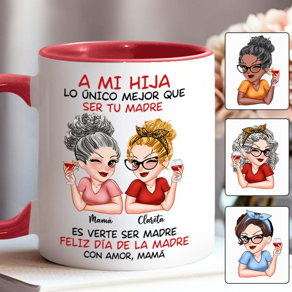 A Mi Hija - Personalisierte Tasse mit Muttermotiv