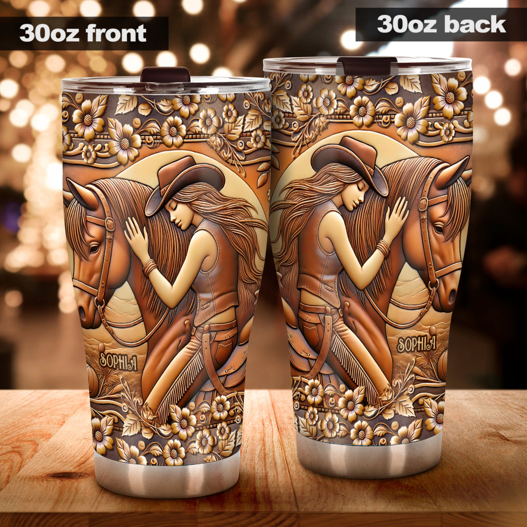 Einfach ein Mädchen, das Pferde liebt – personalisierter Pferdebecher