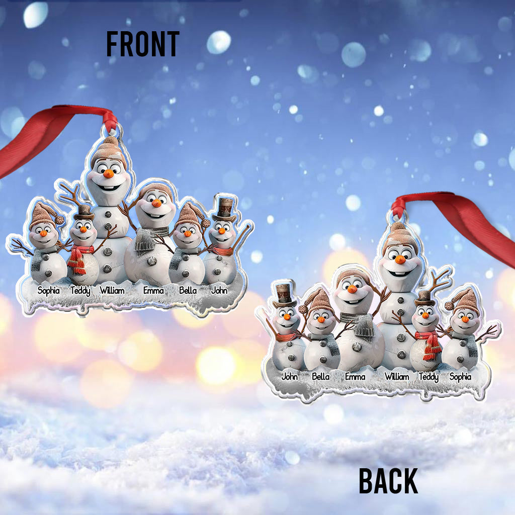 Schneemannfamilie – Personalisierter, individuell geformter Familienschmuck