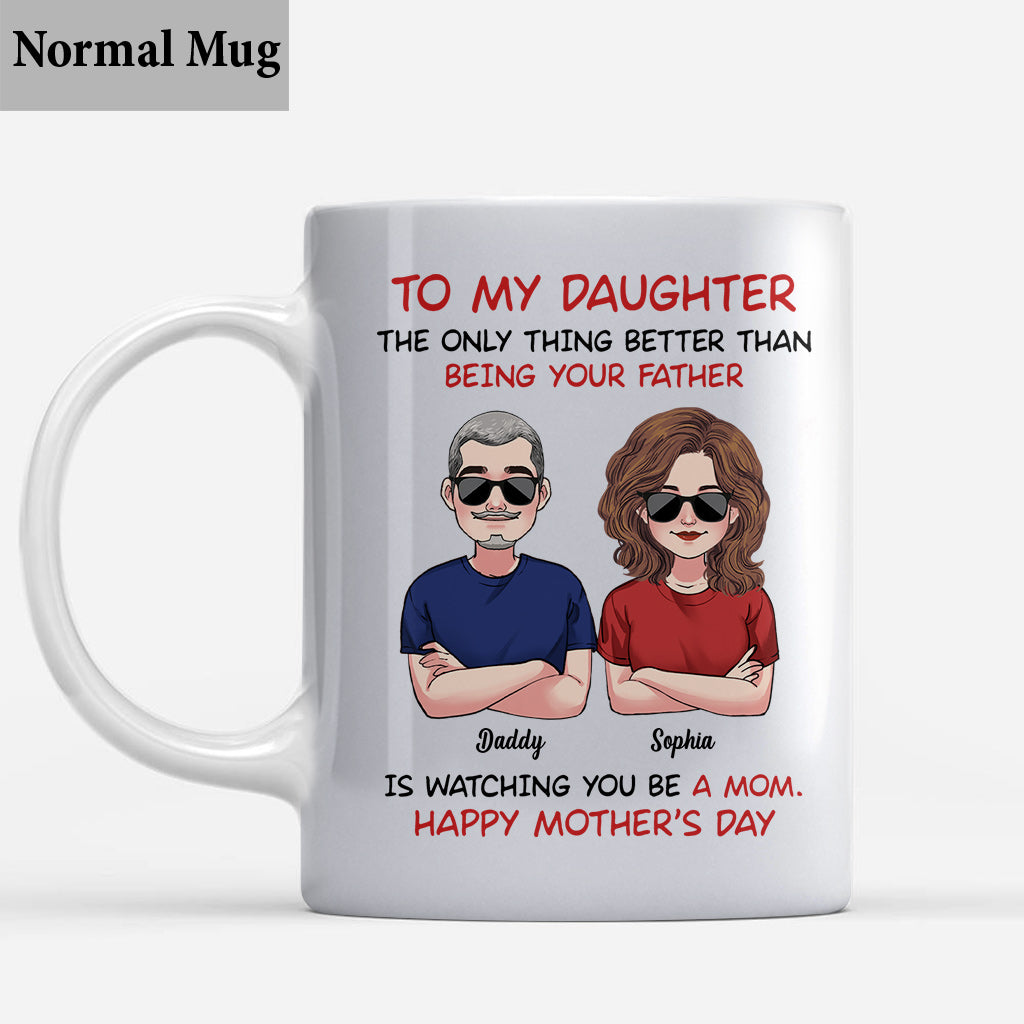 An meine Tochter: Alles Gute zum Muttertag! An meinen Sohn: Alles Gute zum Vatertag! – Personalisierte Tasse für meine Tochter