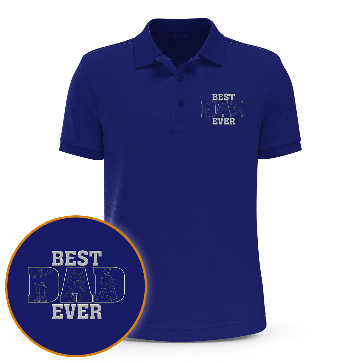 Papa/Opa/Mama... Seit Jahren - Personalisiertes, besticktes Poloshirt für Väter