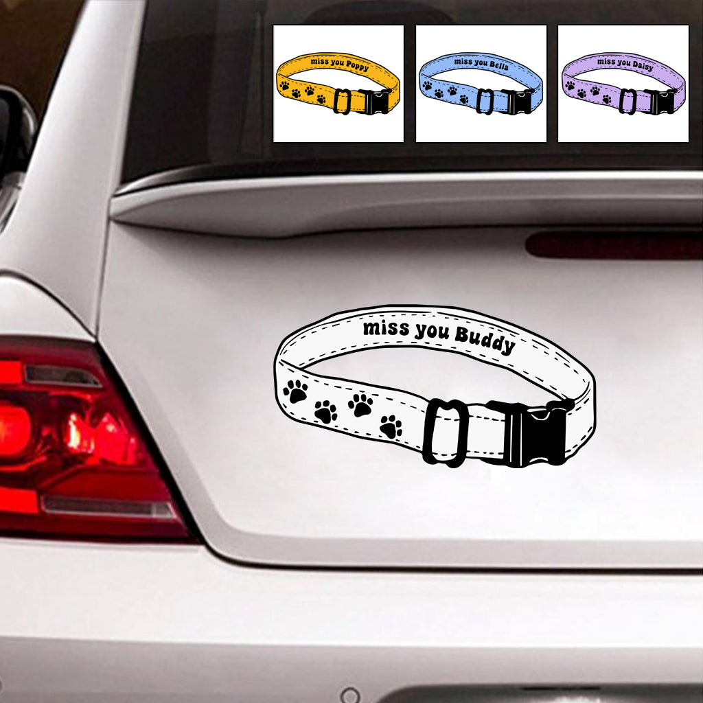 Ich vermisse dich Halsband - Personalisierter Hundeaufkleber, gestanzt
