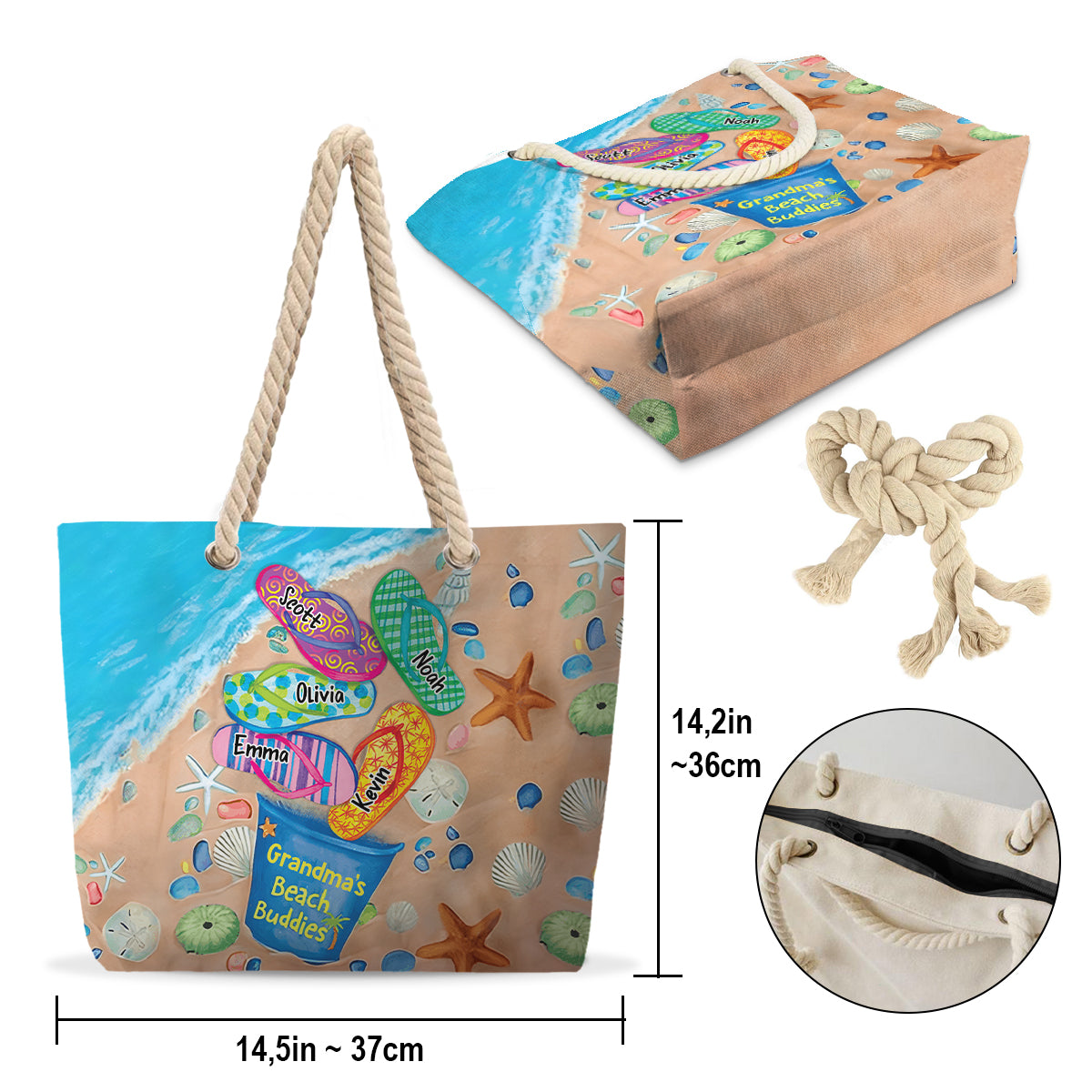 Omas Strandfreunde – Personalisierte Strandtasche für Oma