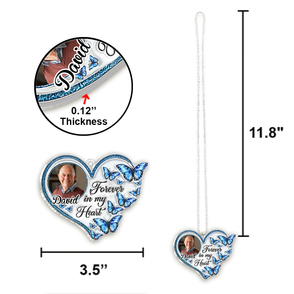 Für immer in meinem Herzen – Personalisierte Gedenk-Autodekoration in Sonderform