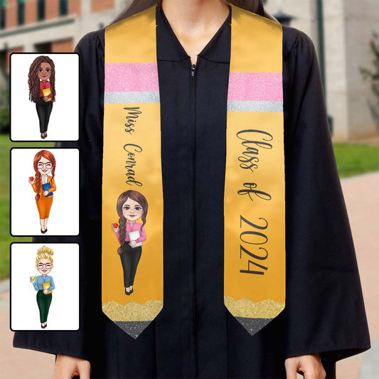 Teacher Graduation Stole - Personalized Teacher Graduation Stole