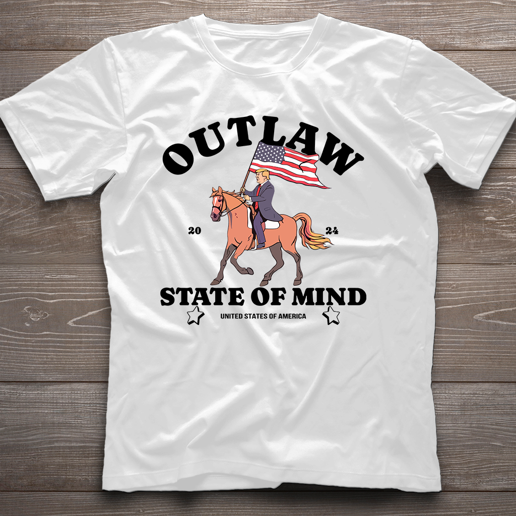 „Outlaw State of Mind“-Shirt, Western-Shirt mit Donald-Daddy-Motiv, Trump-2024-Shirt, MAGA-2024-Shirt, Geschenke zur Trump-Unterstützung