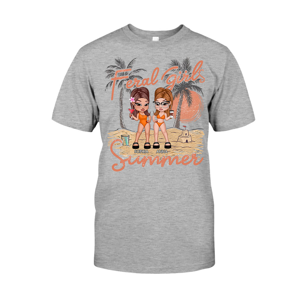 Feral Girls Sommer – Personalisiertes Bestie-T-Shirt und Hoodie