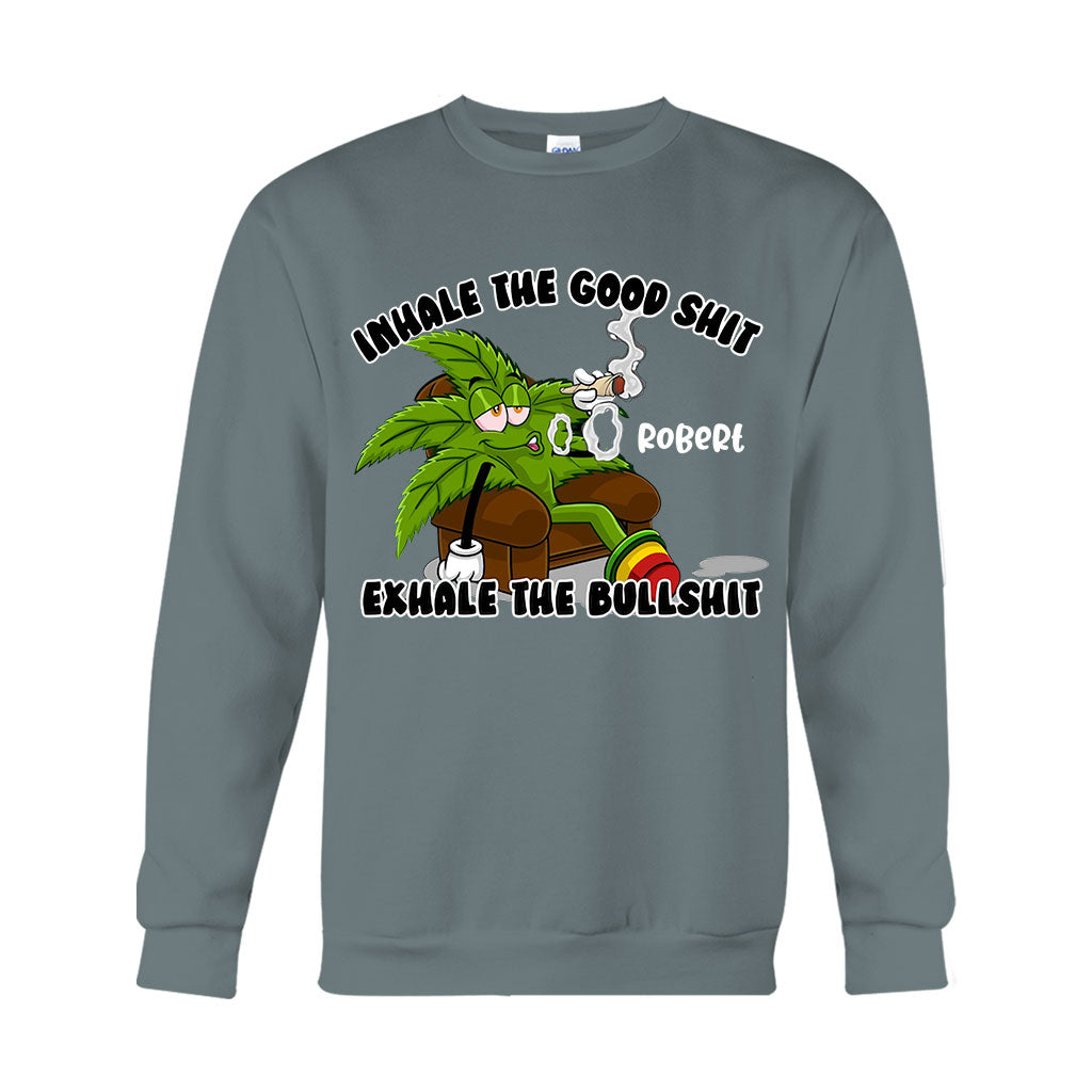 Inhaliere das Gute – personalisiertes Weed-T-Shirt und Hoodie
