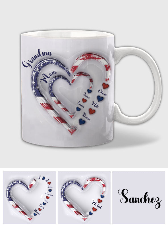 4. Juli – Omas Herzen – Personalisierte Oma-Tasse