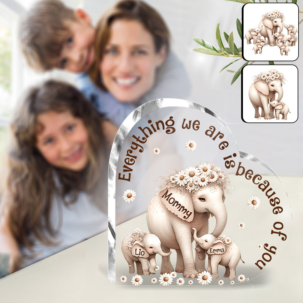 Niedlicher Elefant – Personalisierte Acrylplakette in Sonderform für Oma
