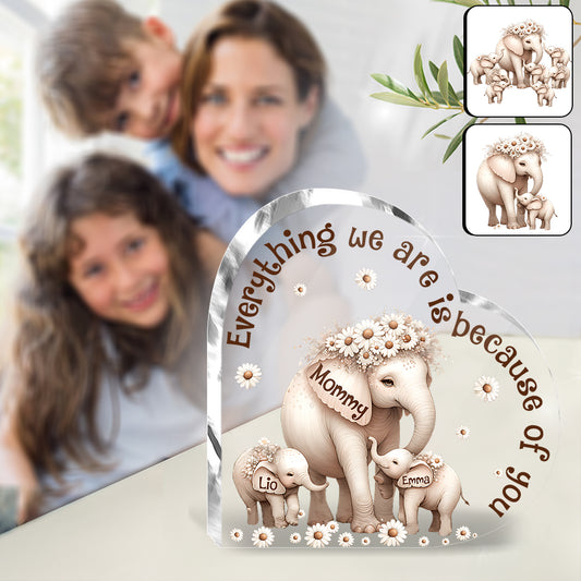 Niedlicher Elefant – Personalisierte Acrylplakette in Sonderform für Oma