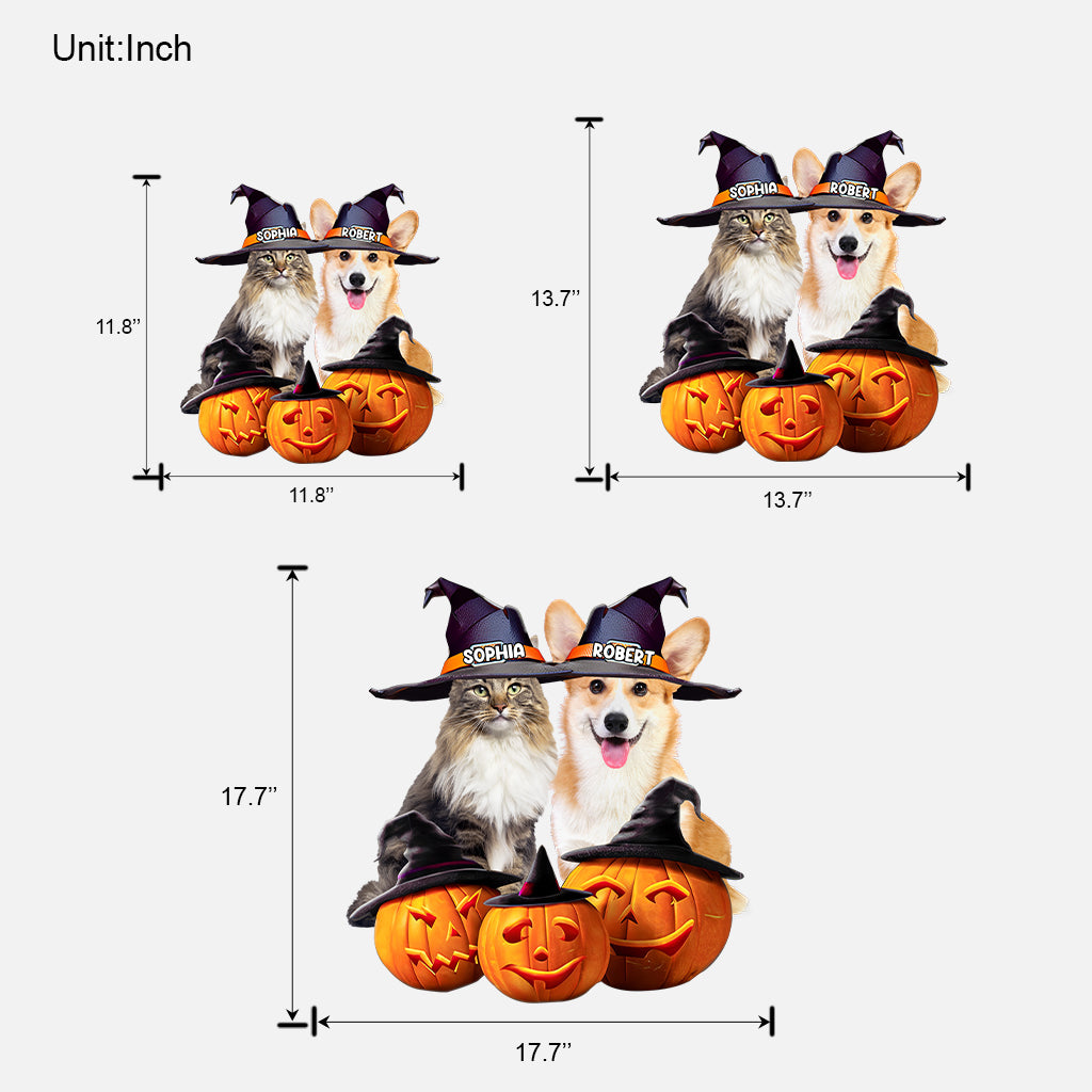 Cute Halloween Pets - Personalized Dog Custom Shaped Wood Sign