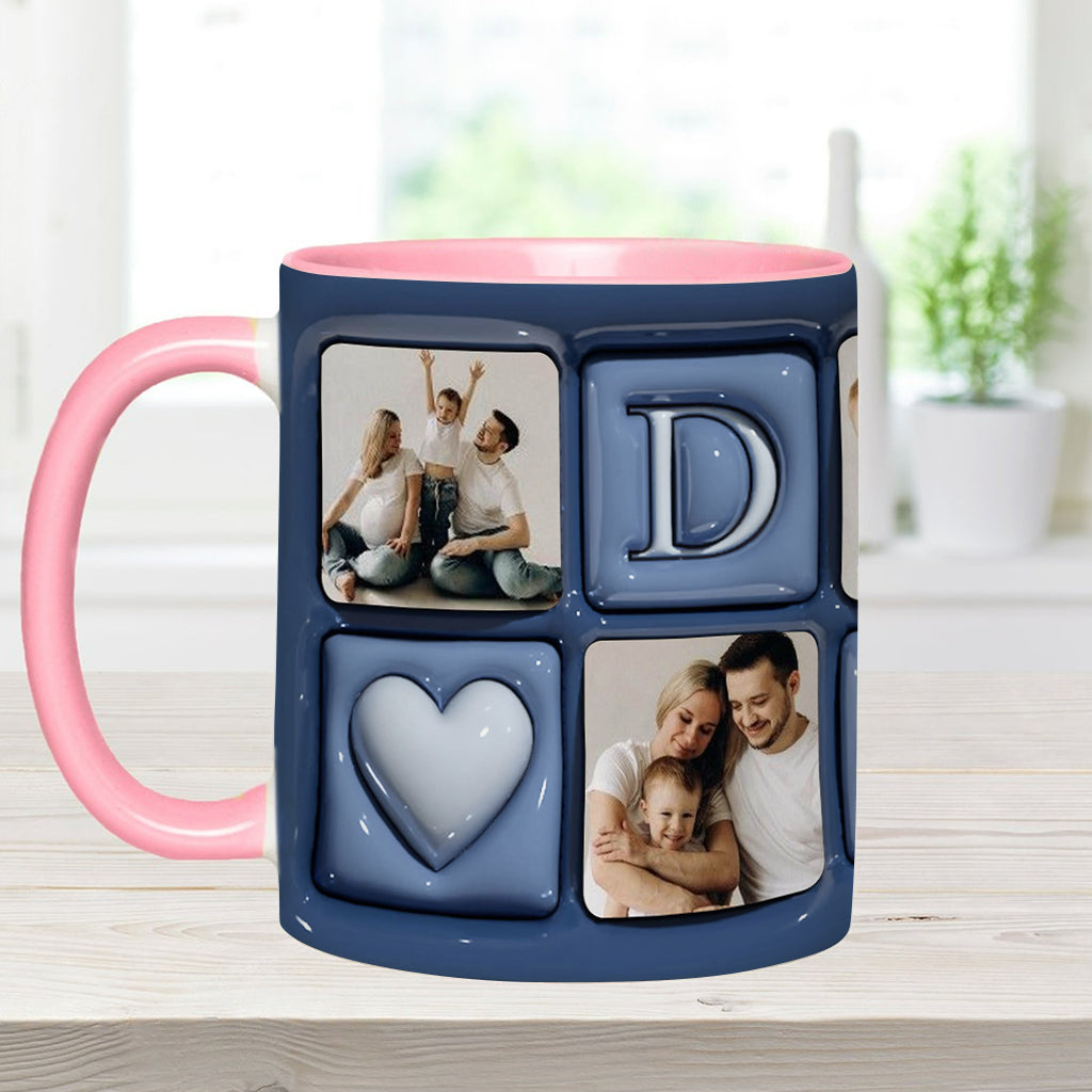 Upload Photo Father And Children - Personalized Father Accent Mug