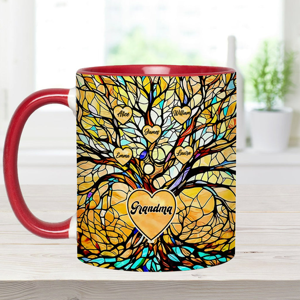 Unser Stammbaum – Personalisierte Tasse mit Oma-Motiv