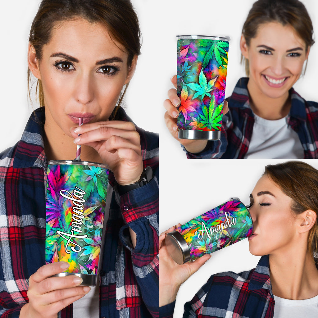 Psychedelisches Marihuana-Blatt – personalisierter Weed-Becher