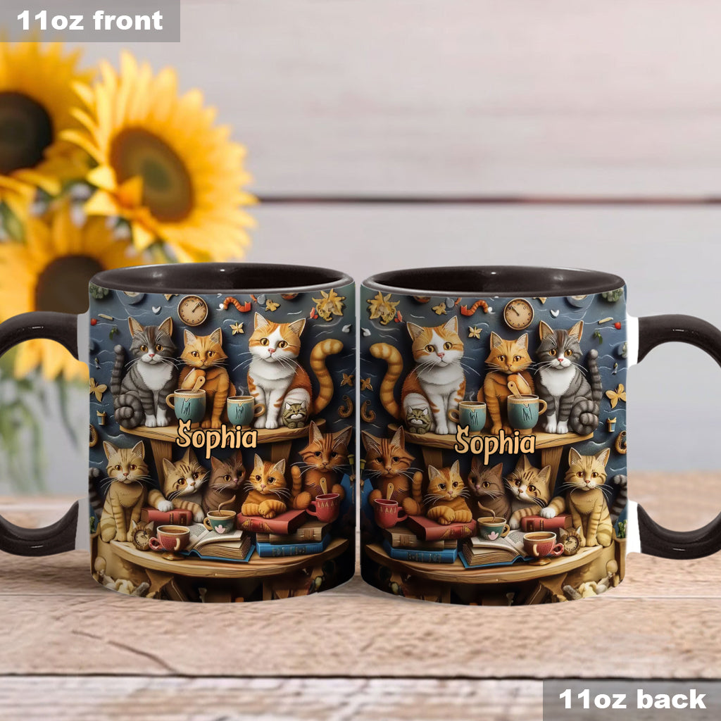 Einfach Katzen lieben – Personalisierte Tasse im Vintage-Stil mit Katzenmotiv