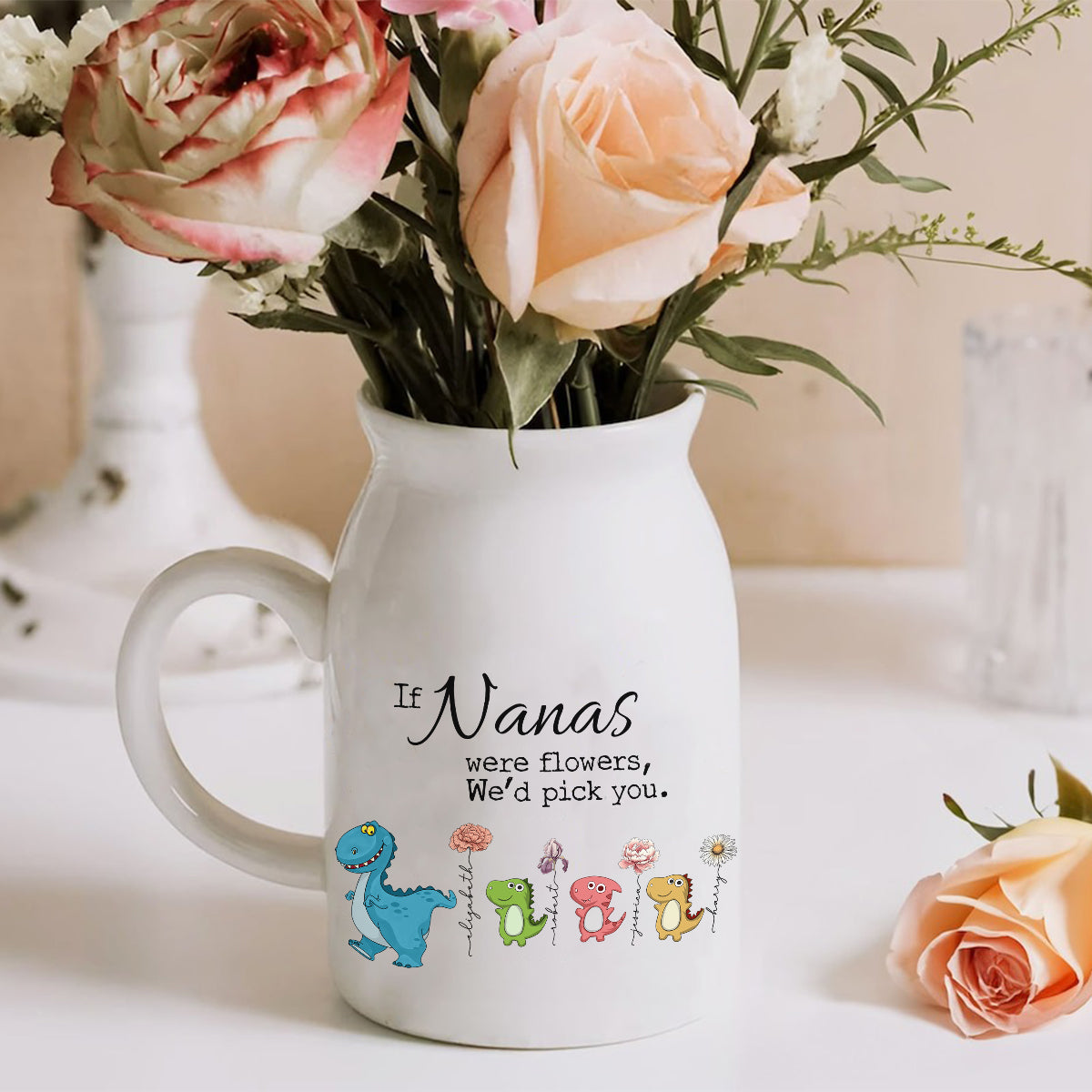 Wenn Oma eine Blume wäre – Personalisierte Keramikvase für Oma