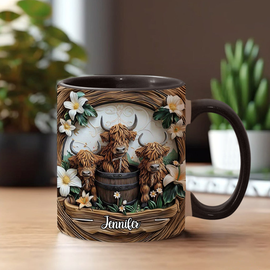 Liebe Hochlandrinder - Personalisierte Tasse