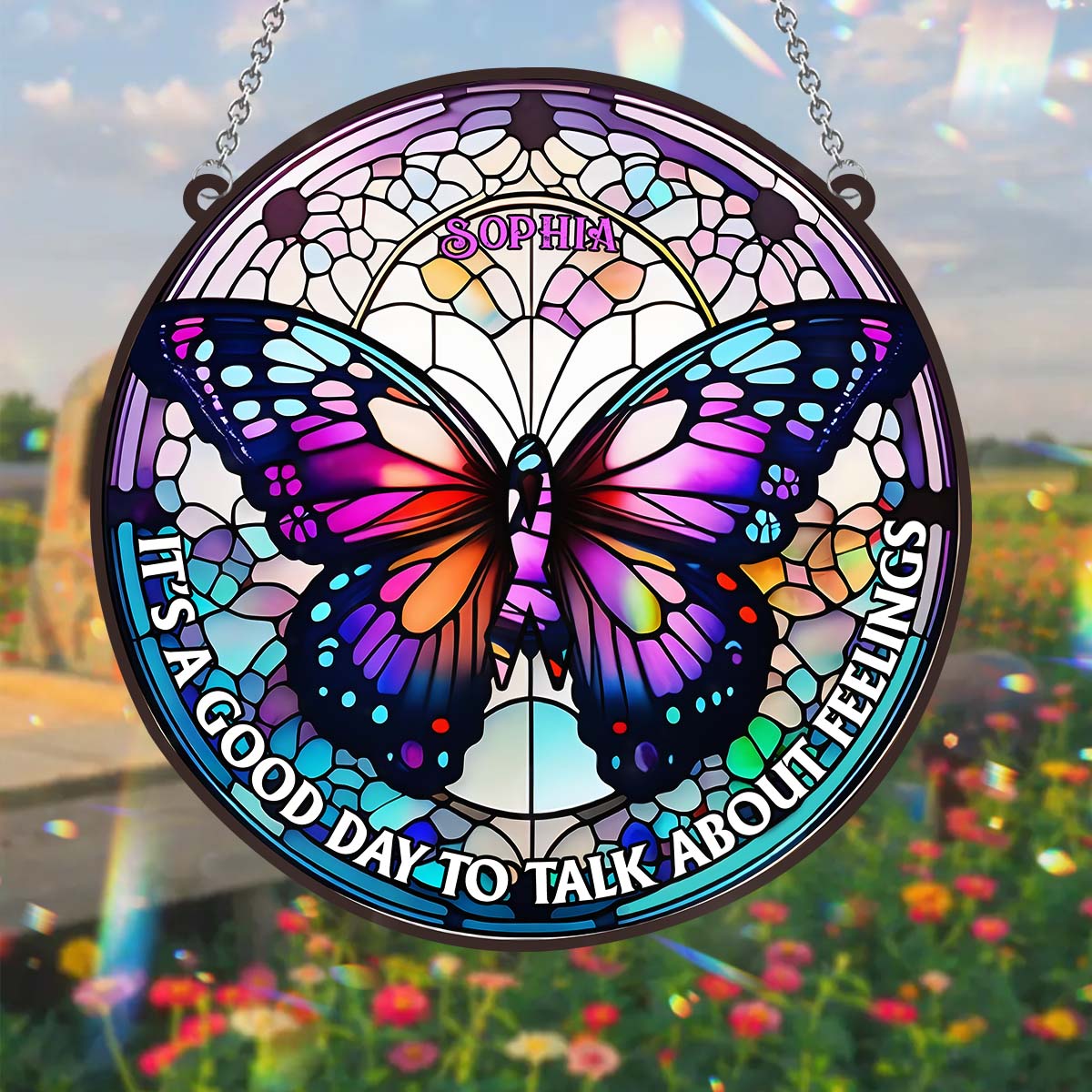 Heute ist ein guter Tag, um über Gefühle zu sprechen – Personalisierter Fensterhänger-Sonnenfänger