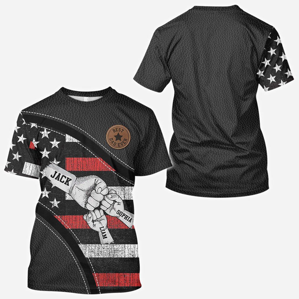 Faustgruß Papa und Kinder - Personalisiertes Vater-Shirt