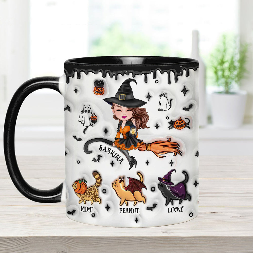 Halloween ist schöner mit einer Katze – Personalisierte Tasse mit Katzenmotiv