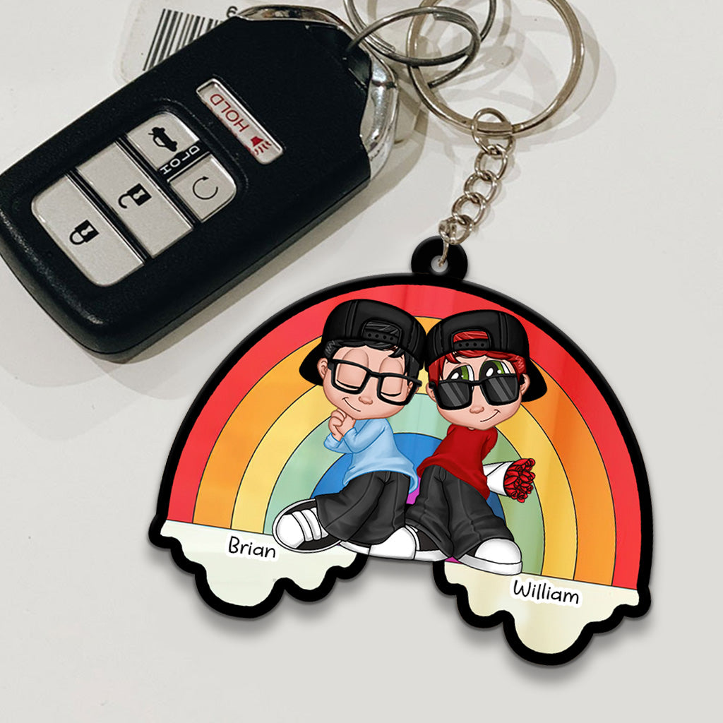 Ich mag dich und ich liebe dich – Personalisierter LGBT-Unterstützungs-Schlüsselanhänger