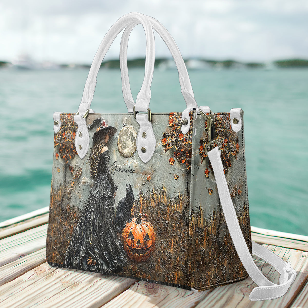 Wunderschöne Hexe – personalisierte Hexen-Lederhandtasche