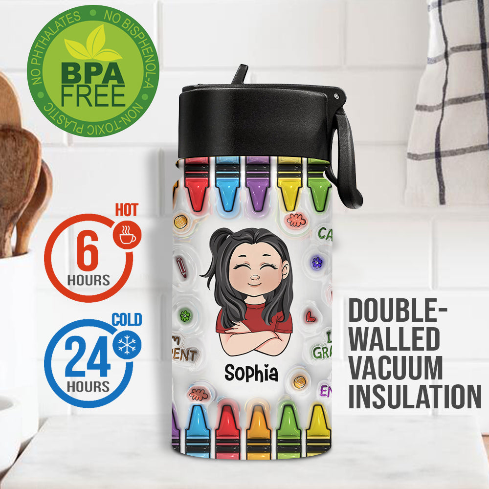 Ich bin mutig – Personalisierte Wasserflasche für Kinder