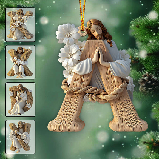 Stechpalmen-Buchstabenornament – ​​Personalisierter christlicher Schmuck