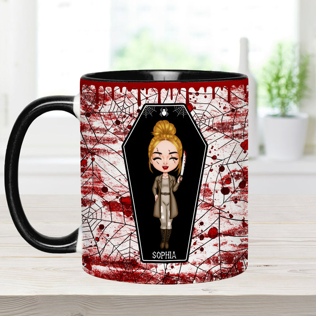 Sommerliche Sommerzeit naht, jetzt ist die Zeit der gruseligen Zicken! - Personalisierte Tasse mit Akzent